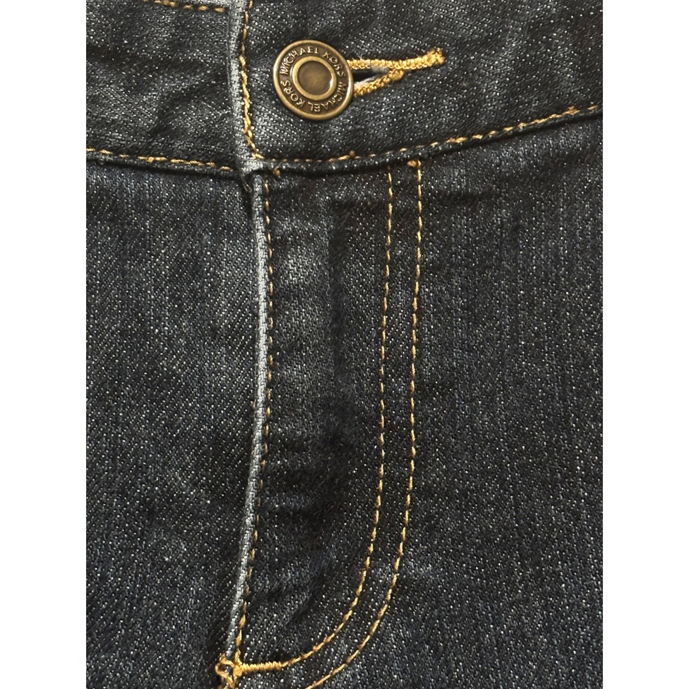 Michael Kors Womens Sparkle Shimmer Flare Jeans Dark Wash Blue Size 6P - Picture 11 of 12